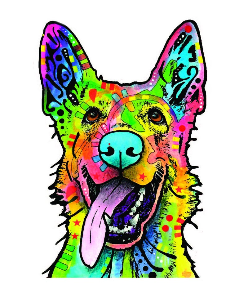 Enjoy It Dean Russo German Shepherd Car Stickers 2-Pack, Outdoor Rated Vinyl Sticker Decals for Windows, Bumpers, Laptops or Crafts - Image 1